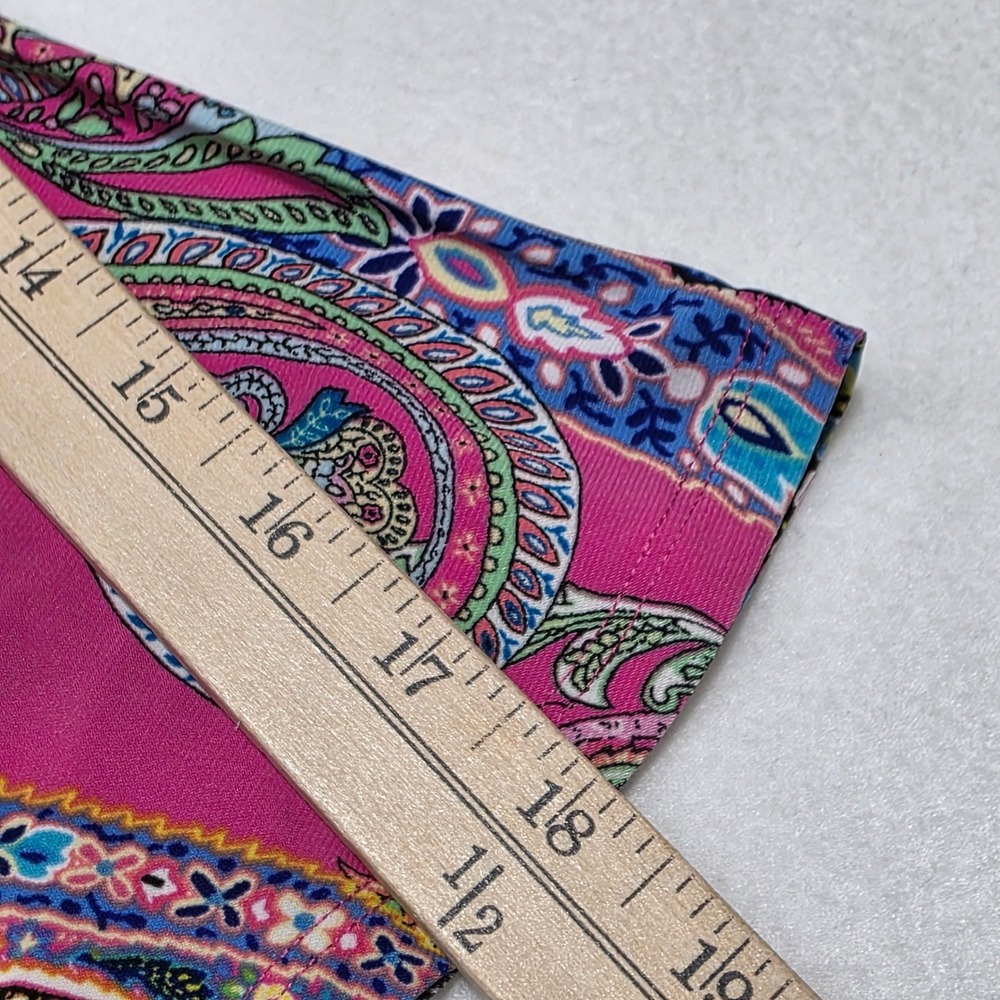 Tommy Hilfiger Dress Womens 10 Multi Color Paisley Bell Sleeve Shift Mini - Picture 7 of 8